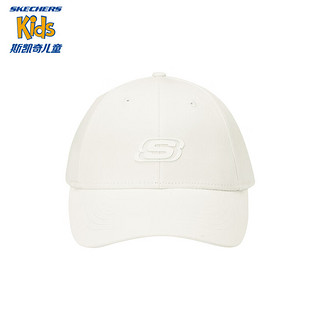 Skechers斯凯奇童装男女童棒球帽儿童帽防晒鸭舌帽夏季户外遮阳帽L324K031 棉花糖白/0074 均码