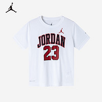 NIKE 耐克 JordanNIKE耐克AJ童装男女童短T恤夏季儿童上衣 纯白色 150(M)