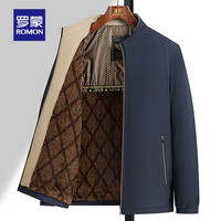 罗蒙加绒棉服男2024秋冬新款中青年牛奶丝加厚保暖防寒外套男爸爸装