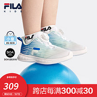 FILA【超能家族】斐乐儿童飞羽BOA体训鞋2024秋季男女小童运动鞋 斐乐白/维多利亚蓝-FWV 29码 内长18.0cm