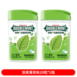 DOUBLEMINT 绿箭 口香糖约40粒64g*2瓶绿茶薄荷清新口气零食糖果多人团29-0205