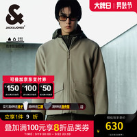 杰克·琼斯(JACK&JONES)秋季新款时尚潮百搭舒适假双领上衣宽松纯色夹克外套男224309003 E02