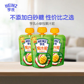 Heinz 亨氏 乐维滋果泥宝宝婴儿辅食佐餐泥儿童果泥14袋混合礼盒装零添加 24年4月产苹果香芒120*10 尝鲜装