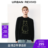 UR2024秋冬新款男装趣味休闲刺绣图案宽松针织衫UMV930034