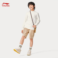 李宁 LI-NING童装儿童长袖T恤男女小大童24年吸汗舒适高弹长T上衣 YTLU040