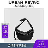 URBAN REVIVO2024秋季新女士时尚大容量单肩斜挎包UAYB40050 黑色