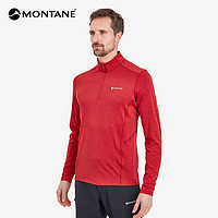 PLUS会员：MONTANE 盟泰恩 DART ZIP NECK 男款户外速干衣 ACER RED 桃心红