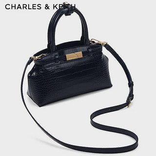 CHARLES&KEITH24冬季新品时尚鳄鱼纹手提凯莉包女CK2-30782470-1  中包