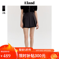 ELAND衣恋设计感A字裙裤女时尚百褶裙短裙短裤子2024夏季 深灰色(17)D/Grey XS/155