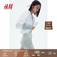 H&M2024夏季女装柔软棉质汗布2件装骑行短裤1031523 浅绿松石色/深灰色 160/72