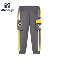 allo&lugh阿路和如男童工装裤小童长裤男宝宝休闲韩版洋气 深灰色 90cm