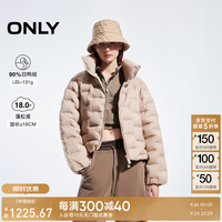 ONLY2024冬季新款90白鸭绒轻盈宽松短款立领羽绒服女|124423058