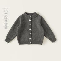 儿童针织开衫女童毛衣2024秋装甜美风女宝拜年服春秋款