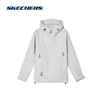 斯凯奇(Skechers)2024年男女款夏季登山徒步防水透气运动冲锋衣外套 月球灰/00MV M