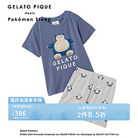 gelatopique24早秋儿童睡衣套装宝可梦T恤短裤PKCT244430 深蓝色 S