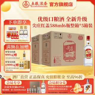 五粮液 尖庄红盖大光 五粮液股份出品绵柔浓香型 50度 588mL*6瓶*5箱