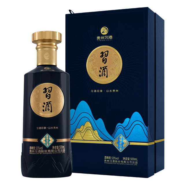 习酒XIJIU山水贵州酱香型白酒53度500ml 单瓶装【报价价格评测