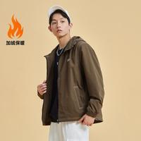 加厚风衣男款秋冬保暖抗寒上衣户外风衣外套耐磨防风拉链开衫风衣