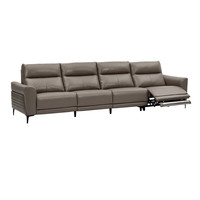  顾家家居 KUKA  90.DK.6055 真皮沙发 四人位左电动 深空灰