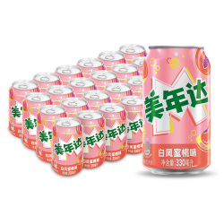 百事 可乐 美年达白凤蜜桃味汽水 330ml*24罐