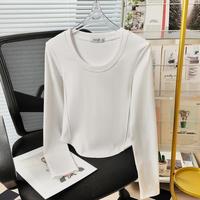 JEANSWEST/真维斯 女士长袖T恤 修身圆领纯色打底衫