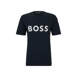 雨果博斯（HUGO BOSS） 男士T恤短袖 透气舒适  50506344 001黑色 402深蓝色 M 