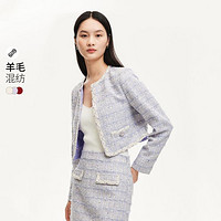 VERO MODA 短外套2024早秋新款圆领编织短款外套小香风名媛