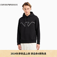 EMPORIO ARMANI 24秋季EA男士长袖连帽LOGO刺绣卫衣