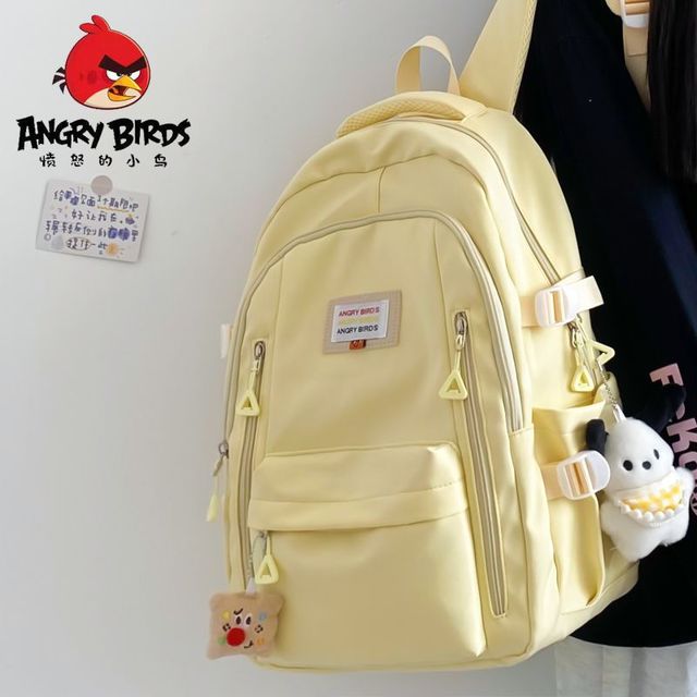 ANGRY BIRDS 愤怒的小鸟 新款大容量书包女学生韩版百搭初中高中生双肩包学院风背包