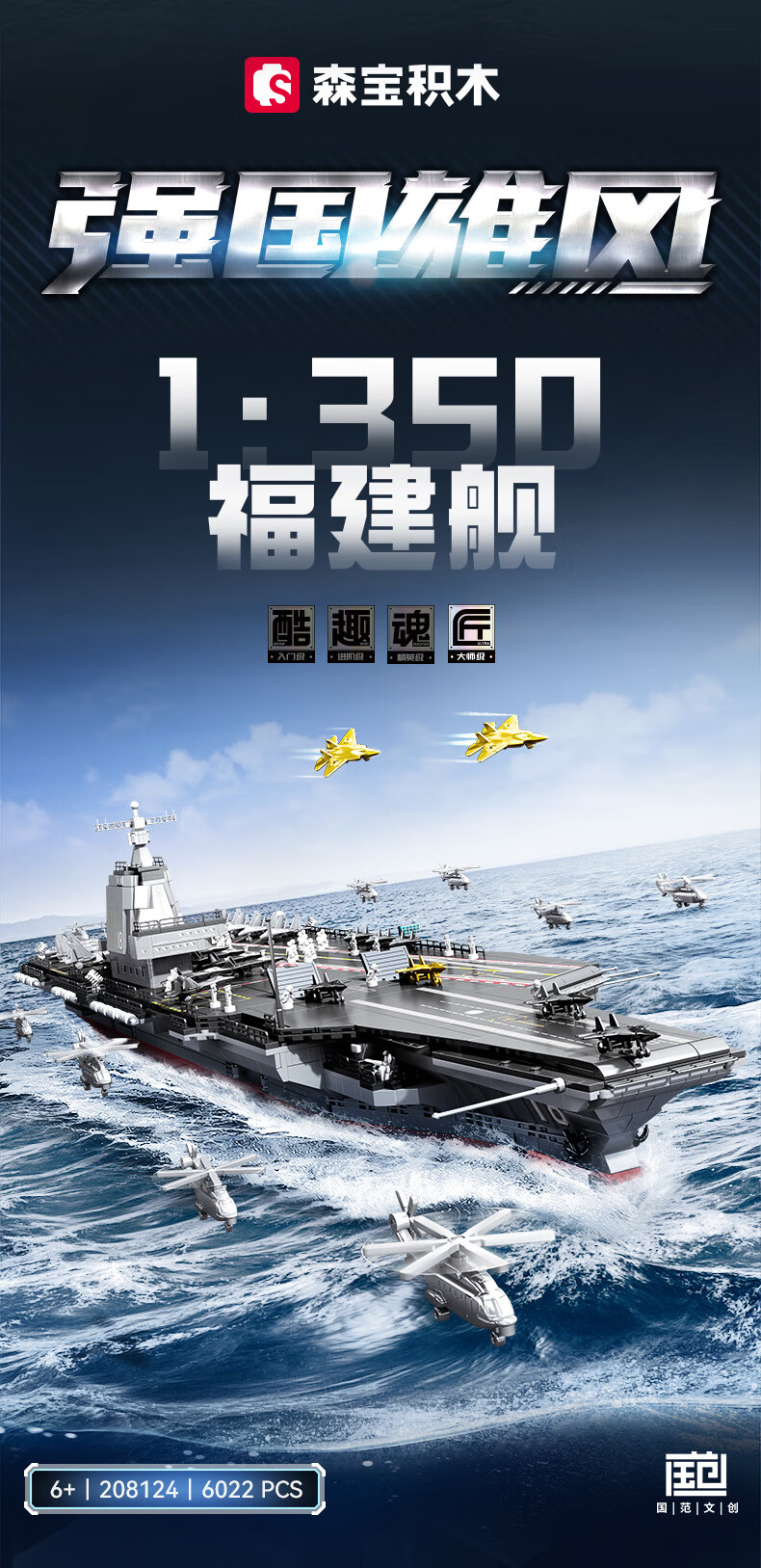 SEMBO BLOCK 森宝积木舰队系列208124 福建舰入列纪念版1:350 【报价