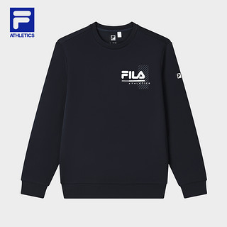 FILA 斐乐 官方男士卫衣2023秋冬新款基础运动健身针织长袖套头衫