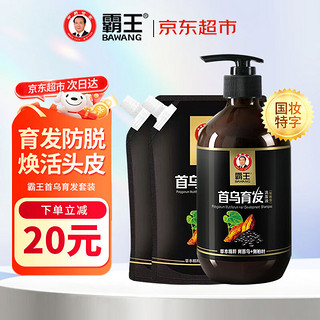 BAWANG 霸王 防脱育发控油首乌防脱洗发液480ml+首乌防脱袋装300ml