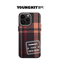 YOUNGKIT 猿气 「格致凯夫拉」适用苹果手机壳iPhone15Pro磁吸充电保护套1500D磨砂防摔全包防护 磁吸款/高级纹理感- iPhone 15 Promax