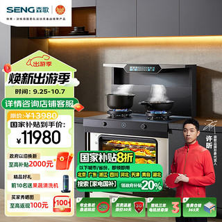 SENG 森歌 Z60ZK智能水洗集成灶 蒸烤一体 内胆自动清洗一体灶 集成燃气灶油烟机 液化气左排烟