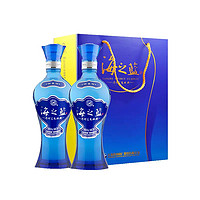 YANGHE 洋河 海之蓝 蓝色经典 42%vol 浓香型白酒 375ml*2瓶 含礼袋 绵柔口感