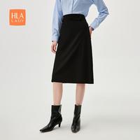 【梭织弹力】2024秋季商务知性显瘦纯色易搭优雅女士半身裙