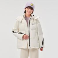 【运动休闲】撞色印花羽绒服女可脱卸帽加厚冬季青少年外套潮