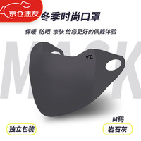 聚嘉龙 秋冬口罩防风防寒可水洗空气海绵口罩无痕美拉德保暖防寒护眼角 秋冬空气款深灰色 M(中码)