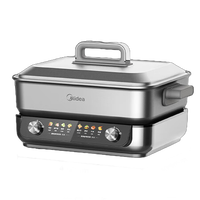 Midea 美的 火锅专用锅 电火锅 电煮锅8L多功能锅 鸳鸯锅独立控温 大功率分体式不 MC-HGS382712