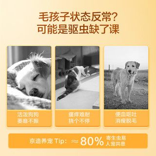 京东京造 10kg以上犬用体内外驱虫药 非泼罗尼滴剂1.34ml*3支+芬苯达唑片6粒 跳蚤蜱虫
