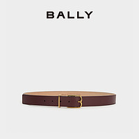 BALLY 巴利 24秋冬EMBLEM酒红色牛皮革女士腰带6309090