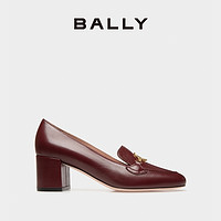 BALLY 巴利 24秋冬DAILY EMBLEM酒红色女士浅口鞋6309220