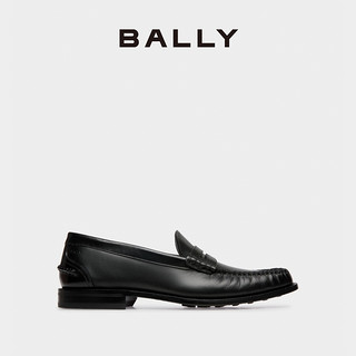 BALLY 巴利 24春夏Oregon黑色皮革男士莫卡辛鞋6306772