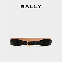 BALLY 巴利 24秋冬EMBLEM黑色牛皮革女士腰带6309094