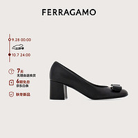 Salvatore Ferragamo 菲拉格慕 Ferragamo）女士黑色Vara蝴蝶结高跟鞋 0776750_1C _ 60/36.5码