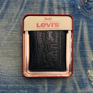 Levi's 李维斯 男士经典复古做旧双马大LOGO短款折叠证件零钱包