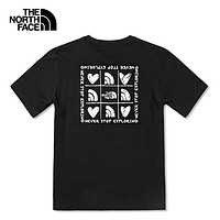 THE NORTH FACE 北面 短袖T恤男女情侣款户外半袖舒适透气棉质春夏圆领印花宽松上衣 JK3/黑色 XL/180