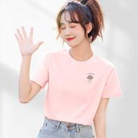 【100%纯棉】单件女式t恤短袖女上衣半袖印花打底T恤