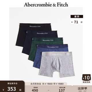 Abercrombie & Fitch 男装 24舒适轻薄5条组合装四角内裤KI114-4028 5条 灰色多色 M (180/80A)