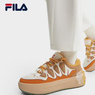 FILA 斐乐 女士低帮休闲板鞋 F12W431212F 初雪白/暗酪橙 38.5